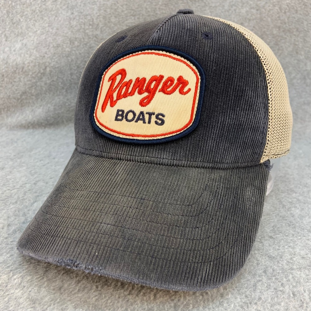 Ranger Boats Mens Navy Corduroy Mesh Trucker Hat Snapback OSFM